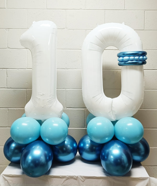 Elegant Blue Balloon Towers